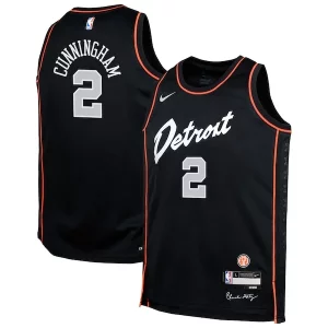 Sofisticato Cade Cunningham Detroit Pistons Nike Youth Swingman Replica Jersey City Edition Black per i devoti sostenitori
