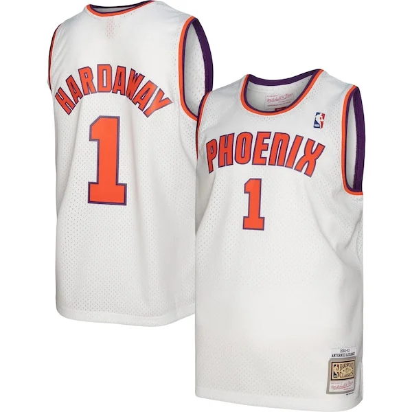 Robusto Accattivante Penny Hardaway Phoenix Suns 2001/02 Hardwood Classics Swingman Jersey White/Purple per i devoti sostenitori