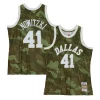 Incantevole Splendido Classico Dirk Nowitzki Dallas Mavericks Hardwood Classics 1998/99 Ghost Green Swingman Jersey Camo per i devoti sostenitori
