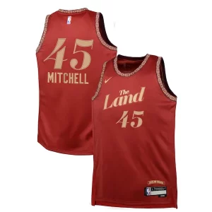Delizioso Fascinante Incantevole Donovan Mitchell Cleveland Cavaliers Nike Youth Swingman Replica Jersey City Edition Wine per i devoti sostenitori