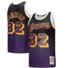 Lussuoso Magic Johnson Los Angeles Lakers 1984/85 Hardwood Classics Fadeaway Swingman Player Jersey Purple/Black/Gold per i devoti sostenitori