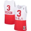 Carino Classico Allen Iverson Philadelphia 76ers 2003/04 Hardwood Classics Authentic Jersey White/Black/Red per i devoti sostenitori