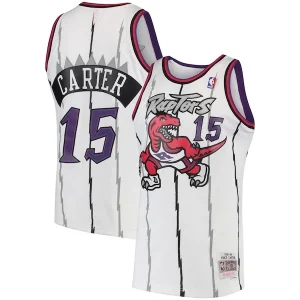 Fantastico Versatile Vince Carter Toronto Raptors 1998/99 Hardwood Classics Swingman Jersey White/Purple  per i devoti sostenitori