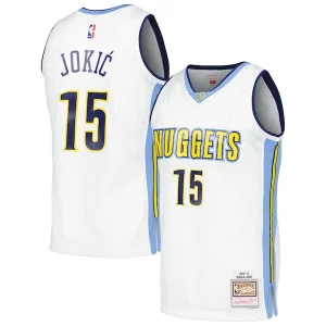 Elegante Nikola Jokic Denver Nuggets 2016/17 Throwback Swingman Jersey White per i devoti sostenitori