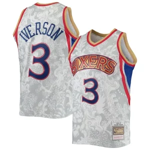 Incantevole Elegante Magnifico Allen Iverson Philadelphia 76ers Hardwood Classics 1996/97 Lunar New Year Swingman Jersey White per i devoti sostenitori