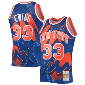 Stupendo Patrick Ewing New York Knicks Hardwood Classics 1991/92 Hyper Hoops Swingman Jersey Blue per i devoti sostenitori