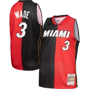 Attraente Cool Incantevole Dwyane Wade Miami Heat Big & Tall Hardwood Classics 2005/06 Split Swingman Jersey Black/Red per i devoti sostenitori