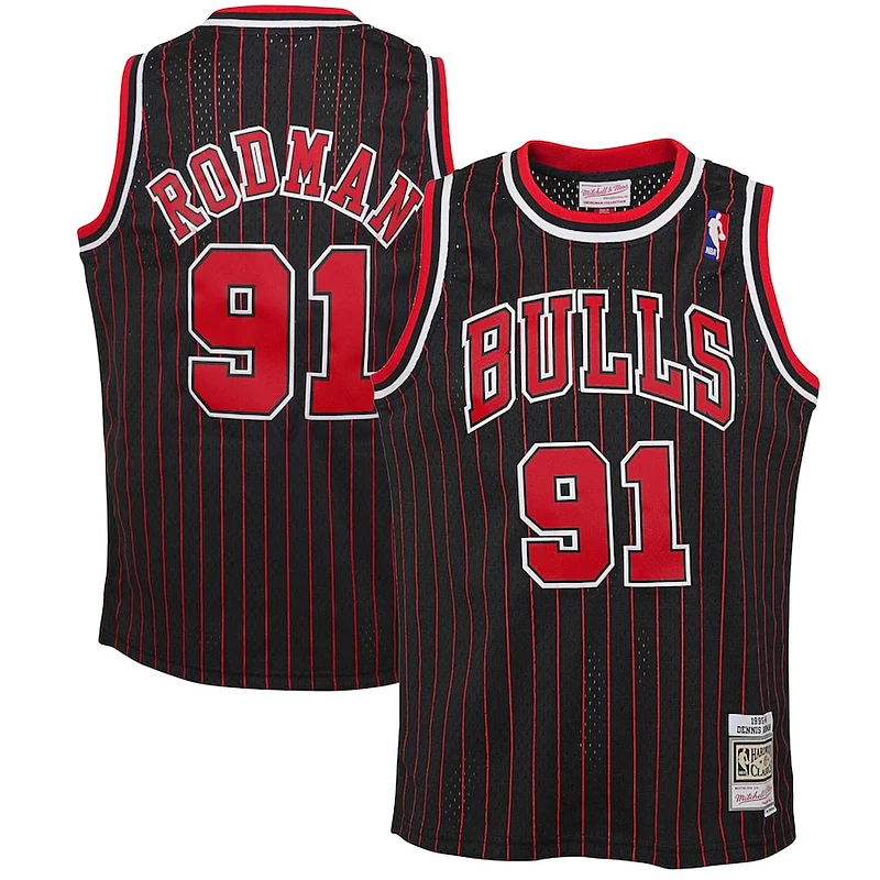 Elegante Stupendo Dennis Rodman Chicago Bulls Youth 1995/96 Hardwood Classics Swingman Jersey Black per i devoti sostenitori