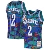 Accattivante Incantevole Larry Johnson Charlotte Hornets 1992/93 Hardwood Classics Lunar New Year Swingman Jersey Teal per i devoti sostenitori