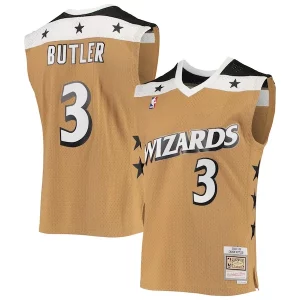 Comodo Attraente Caron Butler Washington Wizards 2001/02 Hardwood Classics Swingman Jersey Gold per i devoti sostenitori