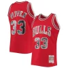 Splendido Incantevole Scottie Pippen Chicago Bulls 1997/98 Hardwood Classics NBA 75th Anniversary Diamond Swingman Jersey Red per i devoti sostenitori