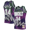 Attraente Lussuoso Ray Allen Milwaukee Bucks Hardwood Classics 2000/01 Hyper Hoops Swingman Jersey Purple per i devoti sostenitori