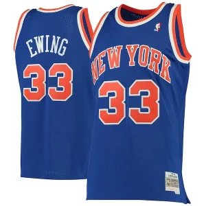 Delizioso Splendido Resistente Patrick Ewing New York Knicks 1991/92 Hardwood Classics Swingman Jersey Blue per i devoti sostenitori