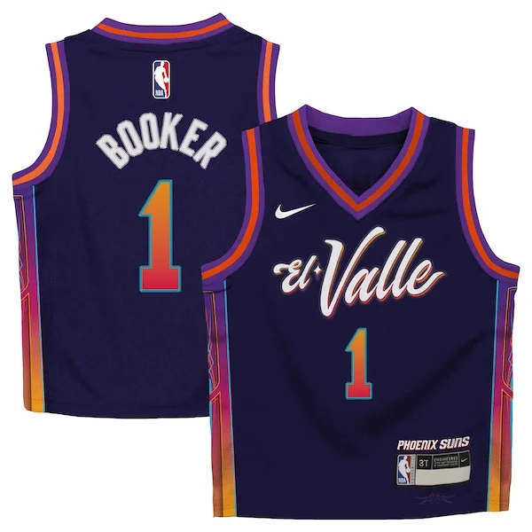 Ottimo Magnifico Duraturo Devin Booker Phoenix Suns Nike Toddler Swingman Replica Jersey City Edition Purple per i devoti sostenitori