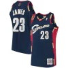 Classico LeBron James Cleveland Cavaliers Hardwood Classics Swingman Jersey Navy per i devoti sostenitori