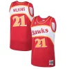 Delizioso Comodo Bellissimo Dominique Wilkins Atlanta Hawks 1986/87 Hardwood Classics Swingman Jersey Red per i devoti sostenitori