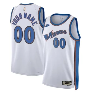Duraturo Washington Wizards Nike Unisex 2022/23 Custom Swingman Jersey Classic Edition White per i devoti sostenitori