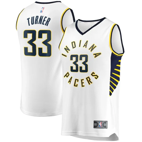 Raffinato Meraviglioso Incantevole Myles Turner Indiana Pacers Fast Break Replica Player Jersey White Association Edition per i devoti sostenitori