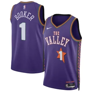 Moderno Sofisticato Carino Devin Booker Phoenix Suns Nike Unisex 2024/25 Swingman Player Jersey City Edition Purple per i devoti sostenitori