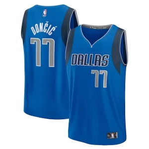 Cool Versatile Bellissimo Luka Dončić Dallas Mavericks Fast Break Replica Player Jersey Icon Edition Blue per i devoti sostenitori