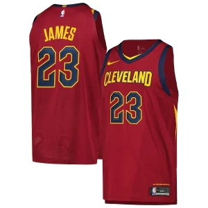 Stupendo LeBron James Cleveland Cavaliers Nike Authentic Player Jersey Icon Edition Wine per i devoti sostenitori