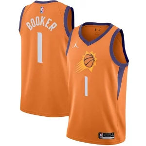 Eccezionale Devin Booker Phoenix Suns Jordan Brand 2020/21 Swingman Jersey Statement Edition Orange per i devoti sostenitori