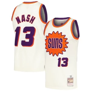Comodo Raffinato Carino Steve Nash Phoenix Suns Chainstitch Swingman Jersey Cream per i devoti sostenitori