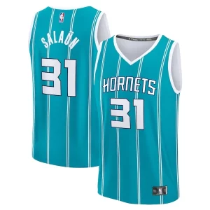 Fantastico Versatile Pratico Tidjane Salaun Charlotte Hornets 2024 NBA Draft Fast Break Player Jersey Icon Edition Teal per i devoti sostenitori