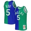 Eccezionale Prestigioso Jason Kidd Dallas Mavericks Hardwood Classics 1994/95 Split Swingman Jersey Blue/Green per i devoti sostenitori