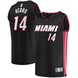 Bellissimo Tyler Herro Miami Heat Fast Break Replica Jersey Icon Edition Black per i devoti sostenitori