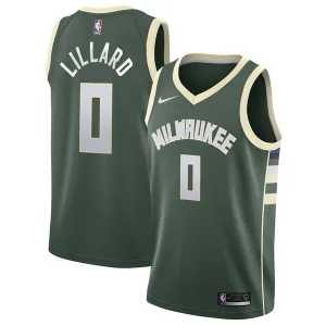 Splendido Damian Lillard Milwaukee Bucks Nike Unisex Swingman Player Jersey Icon Edition Hunter Green per i devoti sostenitori