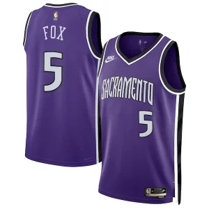 Resistente De'Aaron Fox Sacramento Kings Nike Unisex 2024/25 Swingman Jersey Purple Classic Edition per i devoti sostenitori