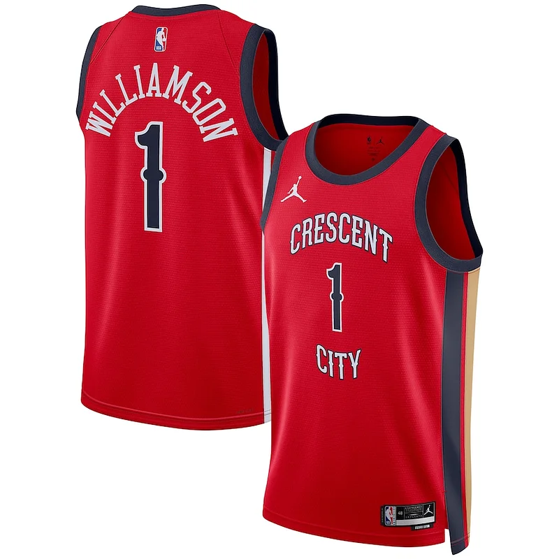 Robusto Zion Williamson New Orleans Pelicans Jordan Brand Unisex Swingman Jersey Statement Edition Red per i devoti sostenitori