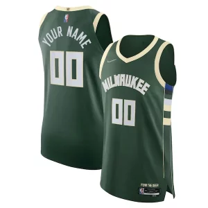 Lussuoso Robusto Attraente Milwaukee Bucks Nike 2021/22 Diamond Authentic Custom Jersey Icon Edition Hunter Green per i devoti sostenitori