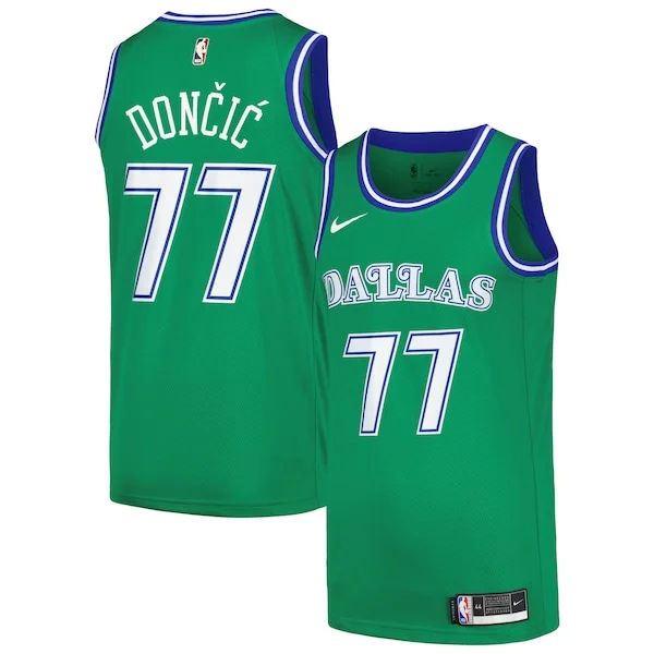 Sofisticato Luka Dončić Dallas Mavericks Nike Swingman Player Jersey Classic Edition Green per i devoti sostenitori