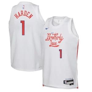 Stupendo Moderno James Harden Philadelphia 76ers Nike Youth 2022/23 Swingman Jersey City Edition White per i devoti sostenitori