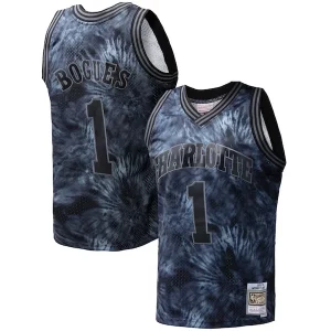 Comodo Meraviglioso Raffinato Muggsy Bogues Charlotte Hornets Hardwood Classics 1992/93 Tie Dye Swingman Jersey Black per i devoti sostenitori