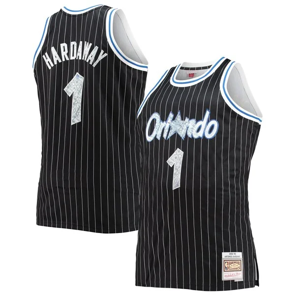 Versatile Pratico Robusto Penny Hardaway Orlando Magic Big & Tall 1994/95 NBA 75th Anniversary Diamond Swingman Jersey Black per i devoti sostenitori