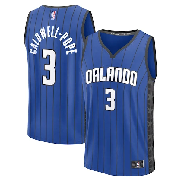 Incantevole Kentavious Caldwell Pope Orlando Magic Fast Break Replica Player Jersey Statement Edition Blue per i devoti sostenitori