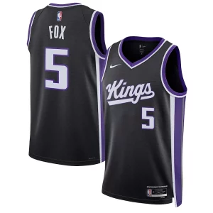 Raffinato De'Aaron Fox Sacramento Kings Nike Unisex Swingman Jersey Association Edition Black per i devoti sostenitori