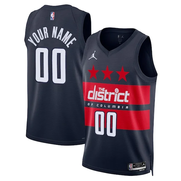 Robusto Washington Wizards Jordan Brand Unisex 2024/25 Custom Swingman Jersey Statement Edition Navy per i devoti sostenitori