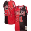 Meraviglioso Dennis Rodman Chicago Bulls Big & Tall Hardwood Classics 1995/96 Split Swingman Jersey Red/Black per i devoti sostenitori