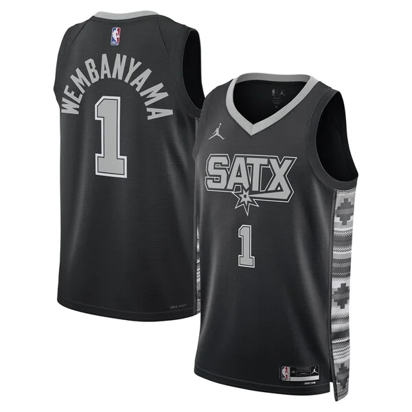 Fascinante Ottimo Raffinato Victor Wembanyama San Antonio Spurs Jordan Brand Unisex Swingman Jersey Statement Edition Black per i devoti sostenitori