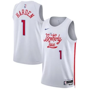 Incantevole Moderno James Harden Philadelphia 76ers Nike Unisex 2022/23 Swingman Jersey City Edition White per i devoti sostenitori