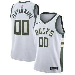 Ottimo Cool Milwaukee Bucks Nike 2020/21 Swingman Custom Jersey Association Edition White per i devoti sostenitori