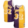 Meraviglioso Splendido Fascinante Magic Johnson Los Angeles Lakers Big & Tall Hardwood Classics 1984/85 Split Swingman Jersey Purple/Gold per i devoti sostenitori
