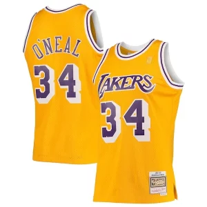 Magnifico Shaquille O'Neal Los Angeles Lakers 1996/97 Hardwood Classics Swingman Jersey Gold/Purple/Royal per i devoti sostenitori