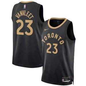 Pratico Resistente Fred VanVleet Toronto Raptors Nike Unisex 2022/23 Swingman Jersey City Edition Black per i devoti sostenitori