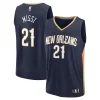 Fantastico Bellissimo Magnifico Yves Missi New Orleans Pelicans 2024 NBA Draft Fast Break Player Jersey Icon Edition Navy per i devoti sostenitori