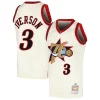 Eccezionale Moderno Allen Iverson Philadelphia 76ers Chainstitch Swingman Jersey Cream per i devoti sostenitori
